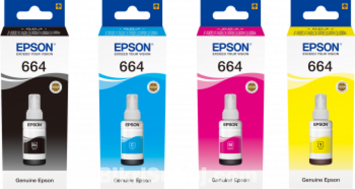 Epson 664-B 664-C 664-M 664-Y Genuine Ink Bottle Set